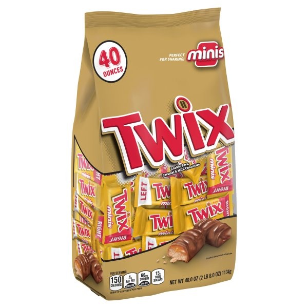 slide 1 of 7, Twix Minis Caramel Chocolate Cookie Bar Candy, 40 oz