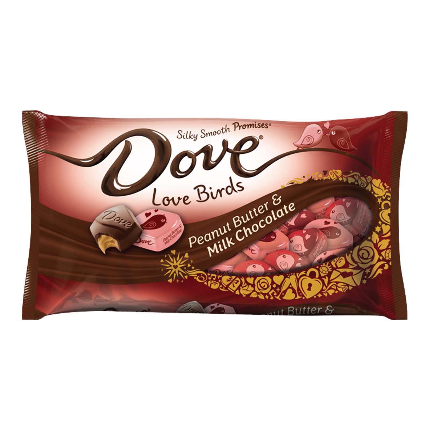 slide 1 of 1, Dove Valentines Milk Chocolate Peanut Butter Hearts, 8.87 oz