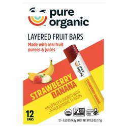 Pure Organic Strawberry Banana Fruit Bars, 6.2 oz