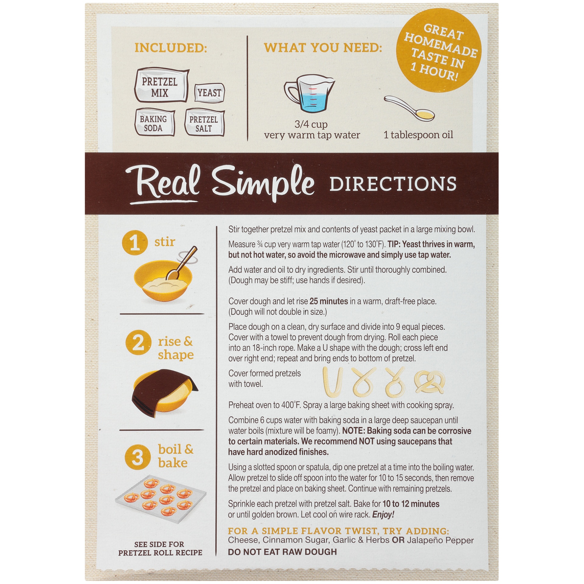 slide 2 of 8, Fleischmann's Simply Homemade Pretzel Creations Baking Mix, 16.5 oz