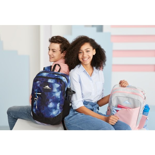 slide 4 of 9, High Sierra Outburst Backpack With 15.6'' Laptop Pocket, Silver/Bubble Gum Pink, 1 ct