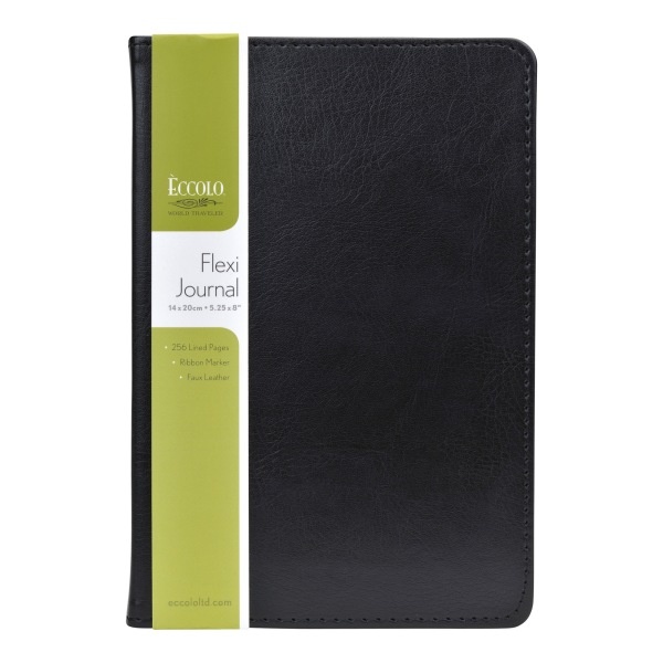 slide 1 of 1, Eccolo Faux-Leather Journal, Black, 1 ct