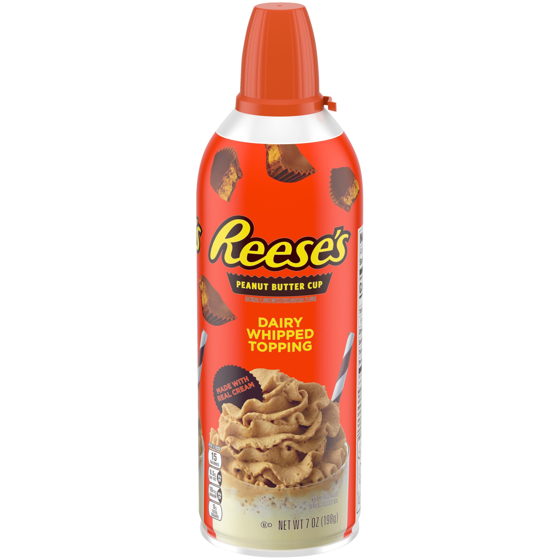 slide 1 of 9, Reese's Peanut Butter Cup Dairy Whipped Cream Topping, 7 oz