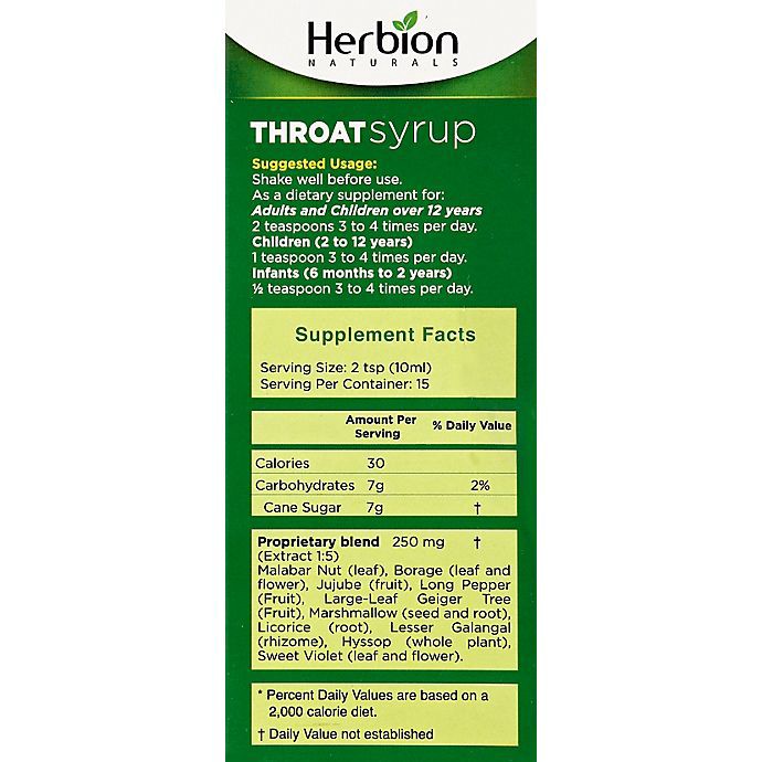 slide 3 of 3, Herbion Naturals All Natual Throat Syrup, 5 fl oz