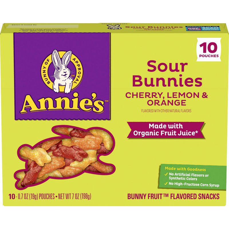 slide 3 of 8, Annie's Sour Bunnies Fruit Snacks - 7oz/10ct, 10 ct; 7 oz