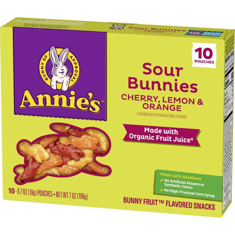 slide 6 of 8, Annie's Sour Bunnies Fruit Snacks - 7oz/10ct, 10 ct; 7 oz