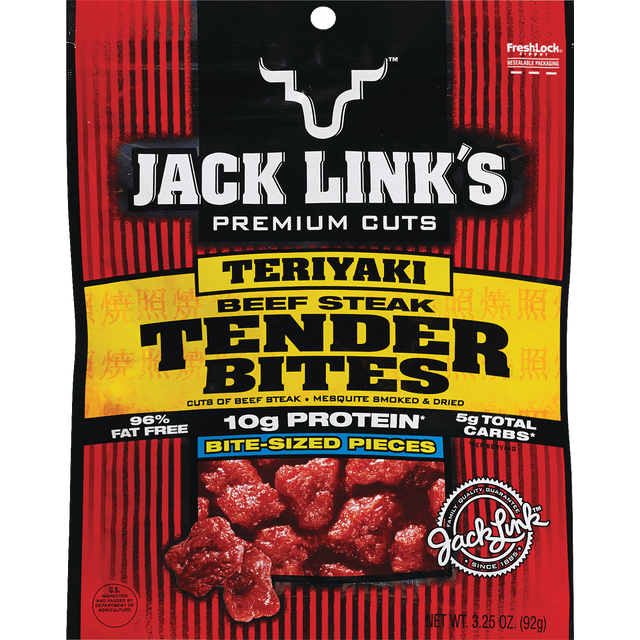 slide 1 of 1, Jack Link's Original Tender Bites Beef Steak, 3.25 oz