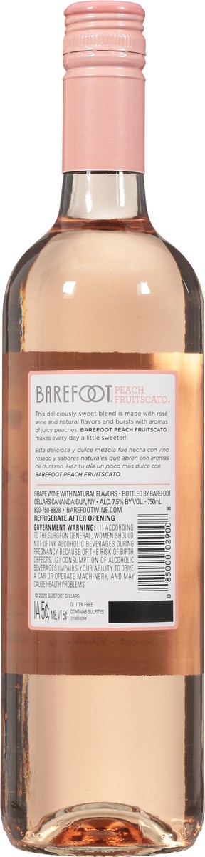slide 4 of 9, BAREFOOT Bareft Moscato Peach 750Ml, 750 ml