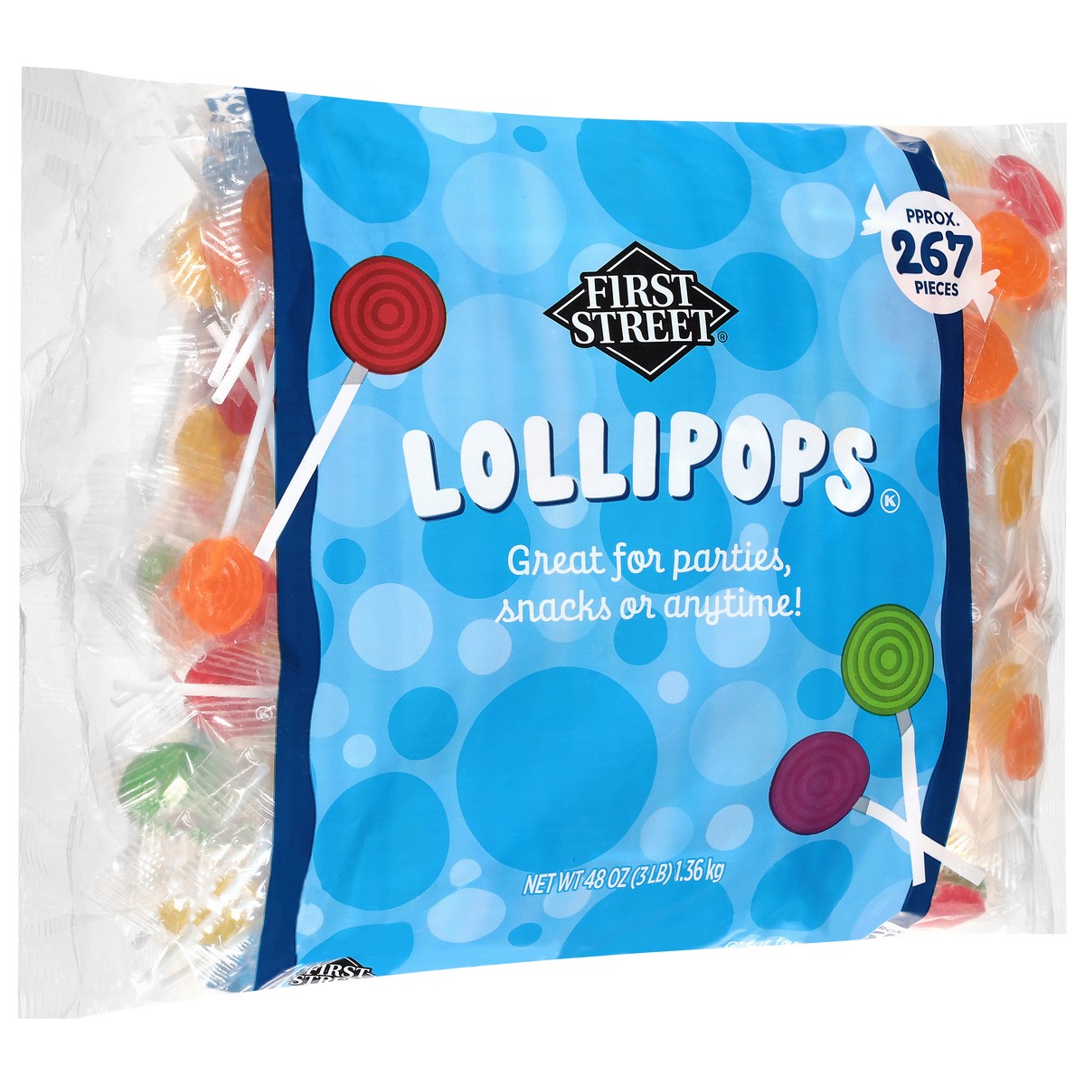 slide 3 of 4, First Street Lollipops, 3 lb