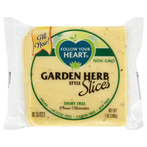 slide 1 of 1, Follow Your Heart Garden Herb Style Dairy Free Cheese Slices, 7 oz