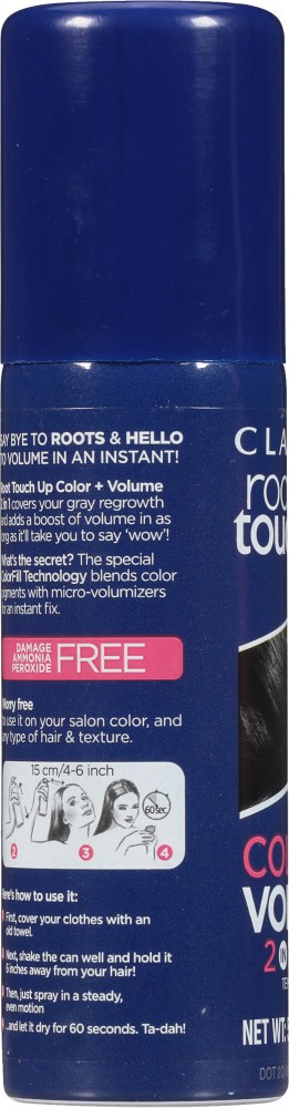 slide 2 of 4, Root Touch-Up Black Temporary 2 in 1 Color + Volume Spray 1.8 oz, 75 ml