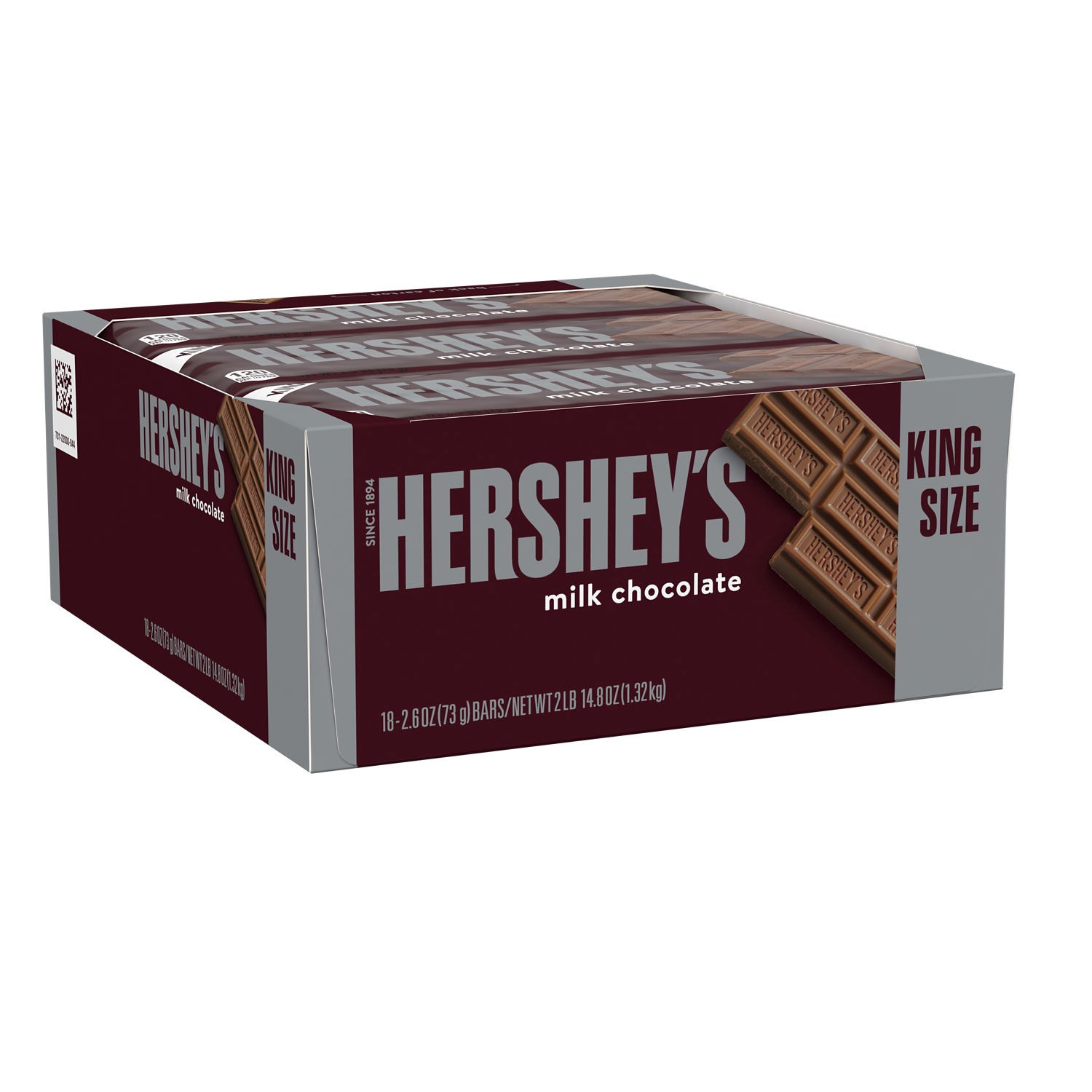 slide 1 of 7, Hershey's Milk Chocolate King Size Candy Bars, 2.6 oz (18 Count), 2.6 oz