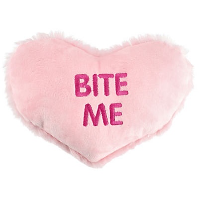 slide 1 of 1, Woof and Whiskers Bite Me Heart Plush Dog Toy, 1 ct