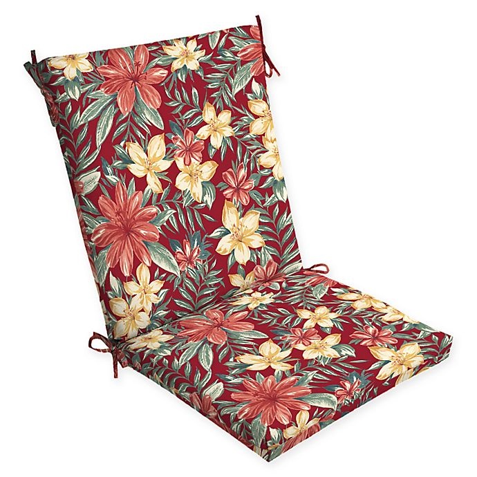 slide 1 of 1, Arden Selections Clarissa Patio Chair Cushion - Red, 44 in x 20 in