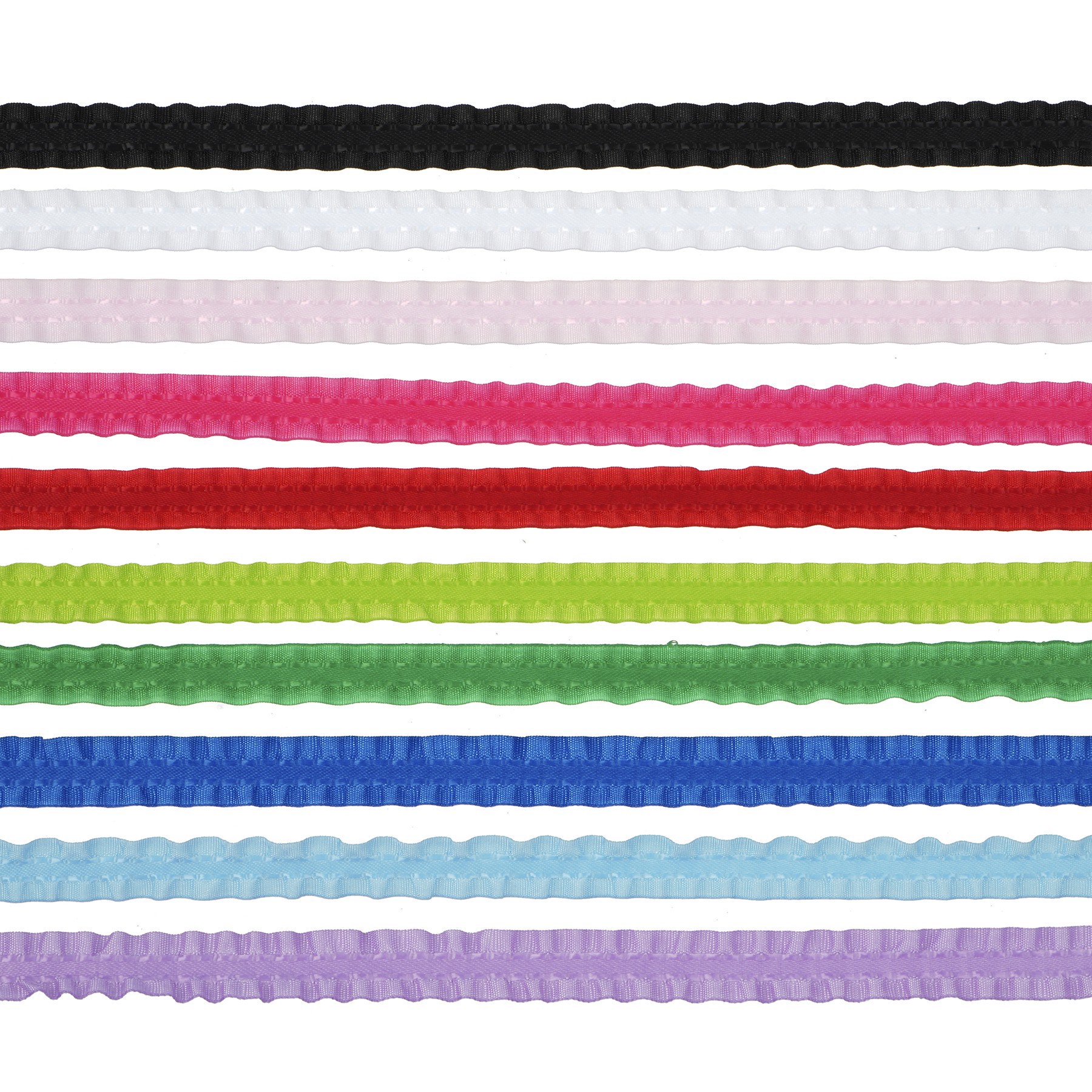 slide 2 of 3, 3/8" X 2yd. Primary Colors Ruffle Value Pack Ribbon By Celebrate It, 3/8 in x 2 yd