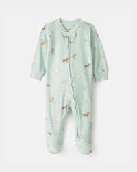 Carters Baby Girl Pets Cotton 2-Way Zip Sleep & Play Pajamas - Green Green 6M