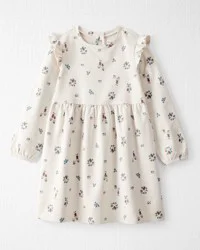 Littleplanet Kid Organic Cotton French Terry Dress in Berry Blossom Print Berry Blossom 7