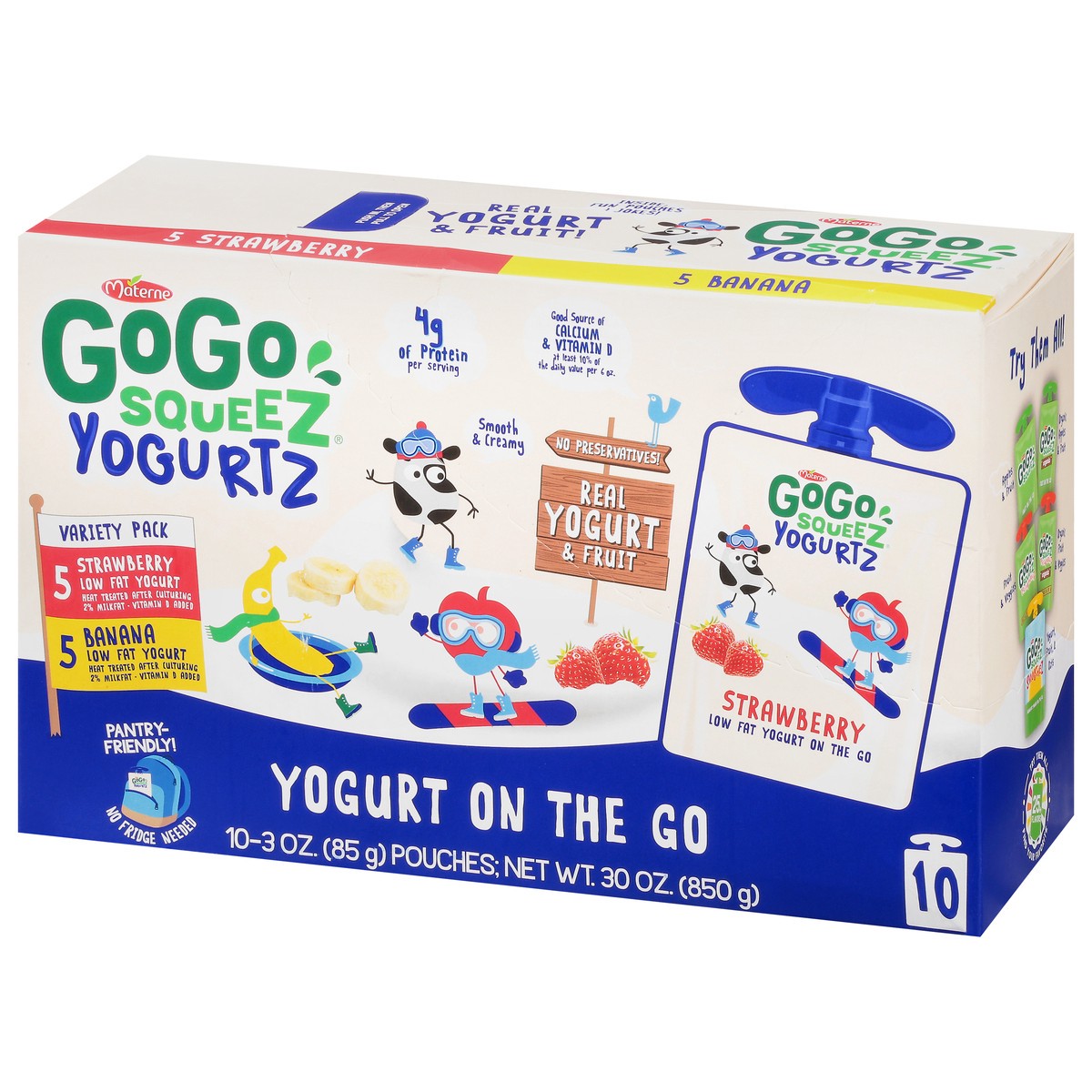 slide 4 of 9, GoGo squeeZ Yogurtz Variety Pack Yogurt On the Go 10 ea, 10 ct