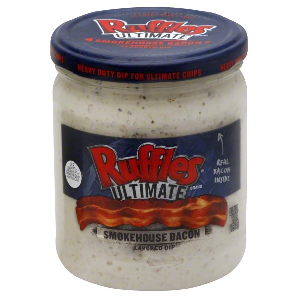 slide 1 of 3, Ruffles Ultimate Smokehouse Bacon Flavored Dip, 15 oz