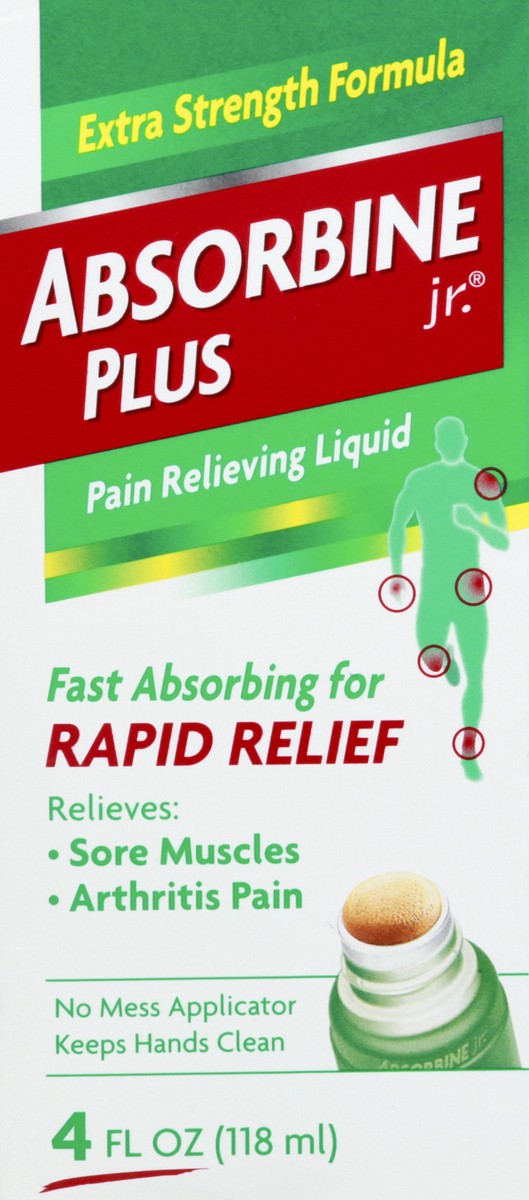 slide 6 of 12, Absorbine Jr. Pain Relieving Liquid with Menthol for Sore Muscles, Joint Aches and Arthritis Pain Relief, 4oz, 4 oz