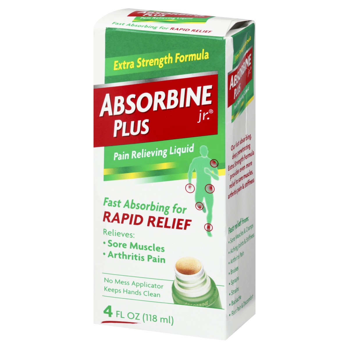 slide 8 of 12, Absorbine Jr. Pain Relieving Liquid with Menthol for Sore Muscles, Joint Aches and Arthritis Pain Relief, 4oz, 4 oz