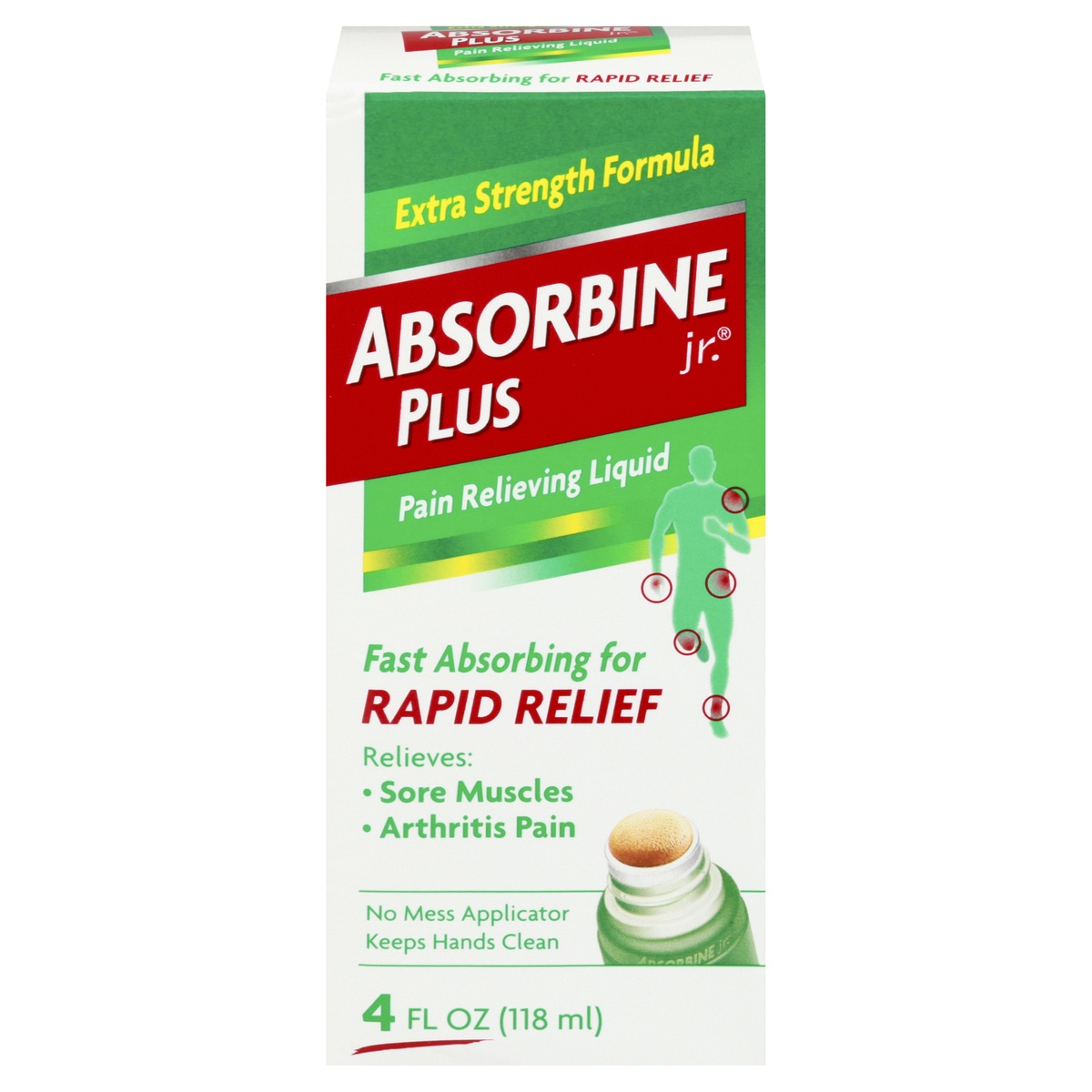 slide 1 of 1, Absorbine Jr. Plus Pain Relieving Liquid Extra Strength Formula, 4 oz