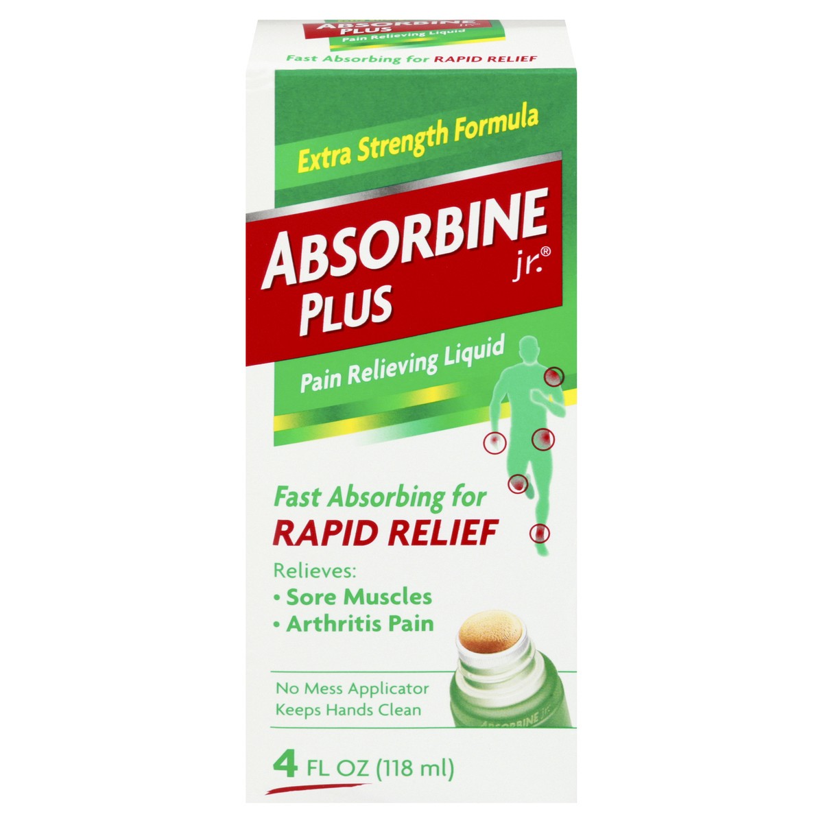 slide 1 of 12, Absorbine Jr. Pain Relieving Liquid with Menthol for Sore Muscles, Joint Aches and Arthritis Pain Relief, 4oz, 4 oz