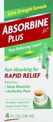 Absorbine Jr. Pain Relieving Liquid with Menthol for Sore Muscles, Joint Aches and Arthritis Pain Relief, 4 oz