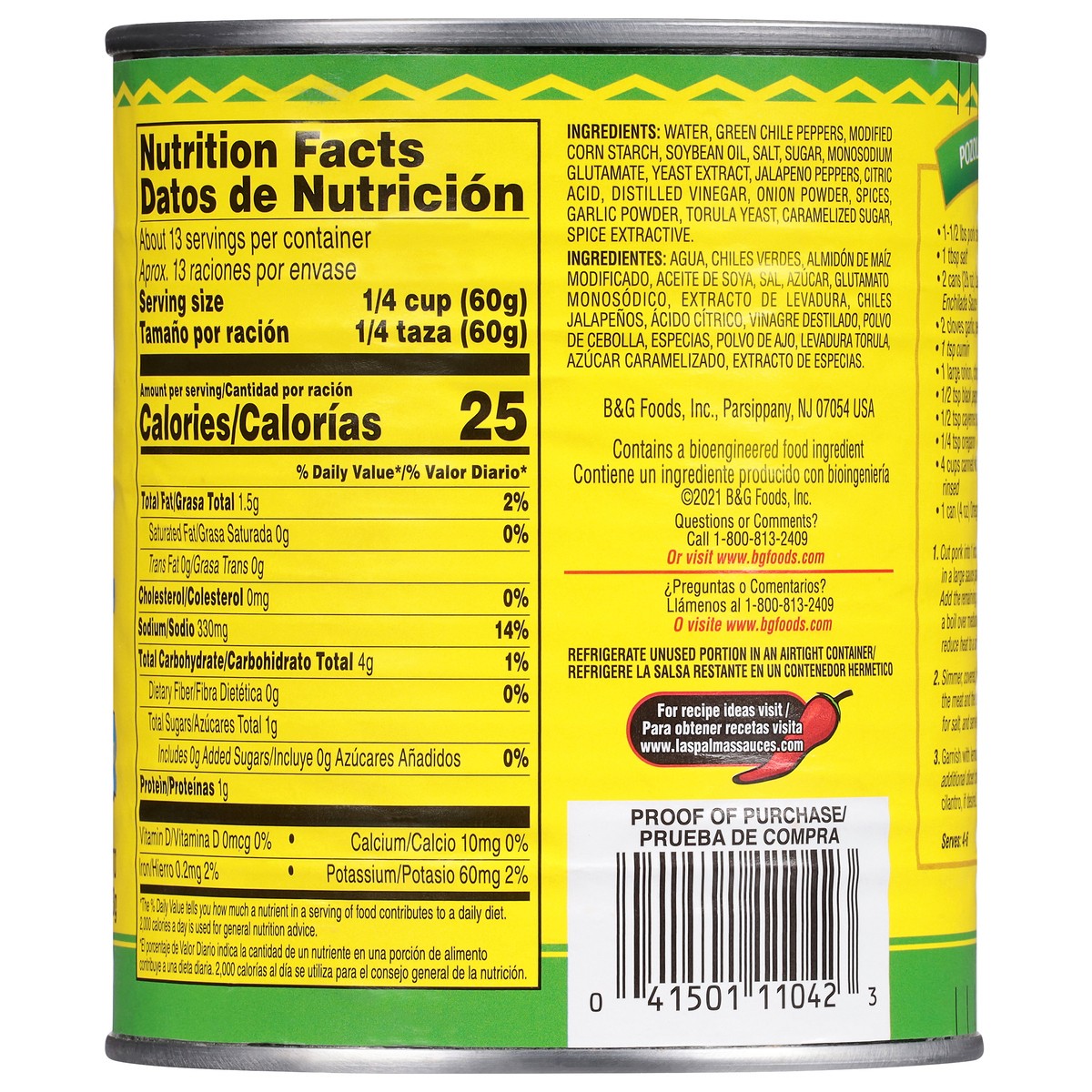 slide 7 of 13, Las Palmas Mild Green Chile Enchilada Sauce 28 oz, 28 oz