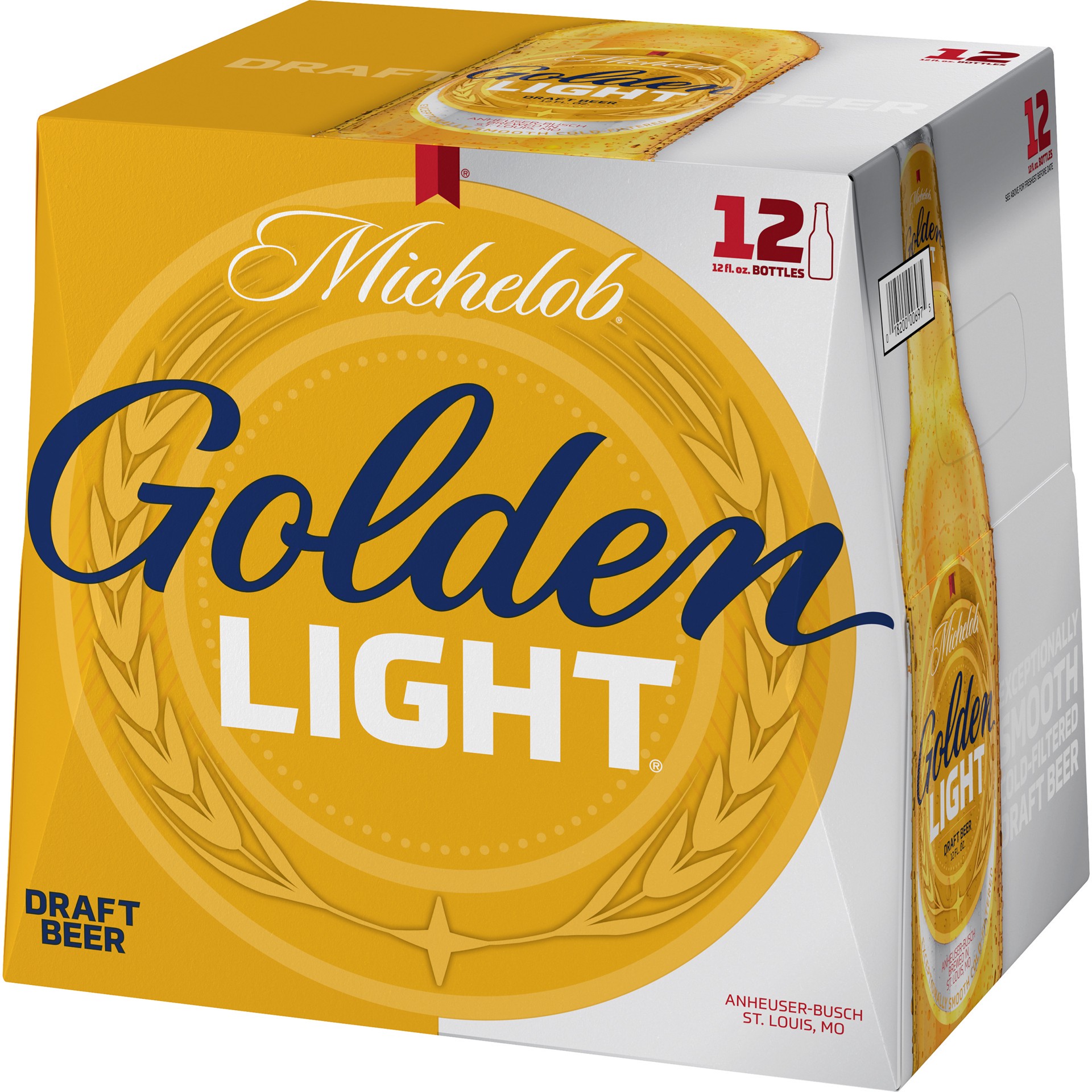 slide 2 of 4, Michelob Golden Draft Light Michelob Golden Light Draft Beer, 12 Pack 12 fl. oz. Bottles, 4.1% ABV, 144 fl oz