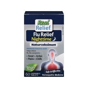 slide 1 of 1, Homeolab Real Relief Nighttime Flu Relief Chewable Tablets, 60 ct