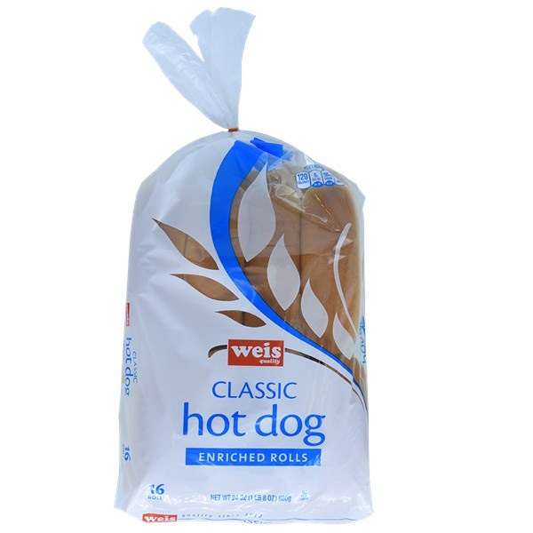 slide 1 of 1, Weis Quality Classic Hot Dog Buns, 24 oz