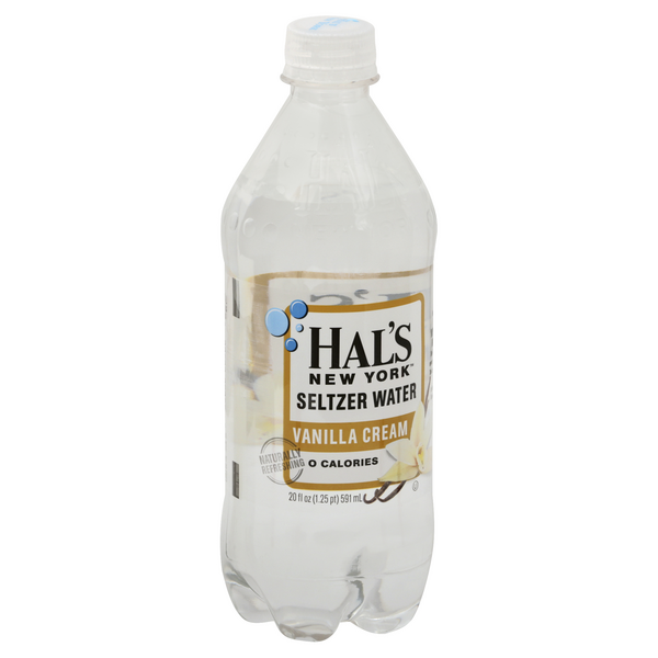 slide 1 of 1, Hal's New York Vanilla Cream Seltzer Water Bottle, 20 fl oz