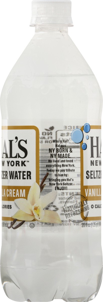 slide 10 of 13, Hal's New York Vanilla Creme Seltzer Water, 20 fl oz