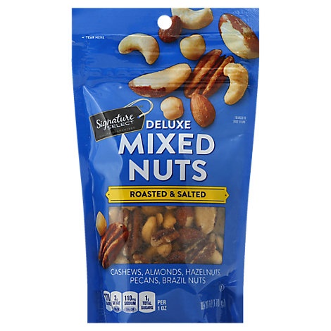 slide 1 of 1, Signature Select Mixed Nuts Deluxe Roasted & Salted, 6 oz