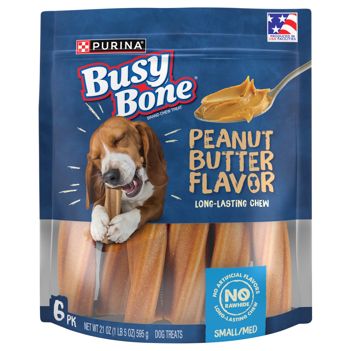 slide 1 of 9, Busy Purina Busy Bone Adult Dog Chew Bone Treats, Peanut Butter, 21 oz