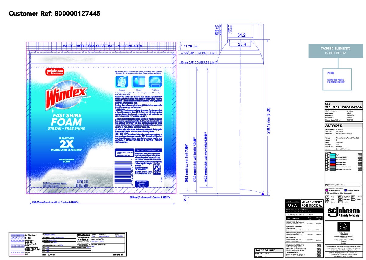 slide 6 of 8, Windex Fast Shine Foam, Rainshower Scent, 19 oz, 19 oz