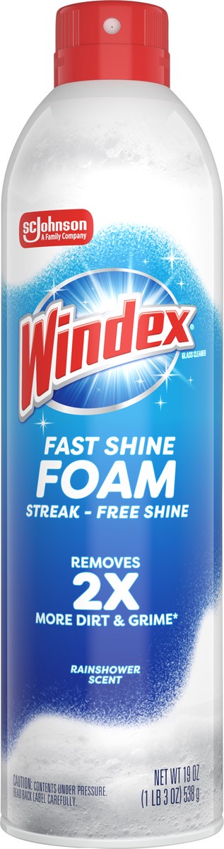 slide 3 of 8, Windex Fast Shine Foam, Rainshower Scent, 19 oz, 19 oz