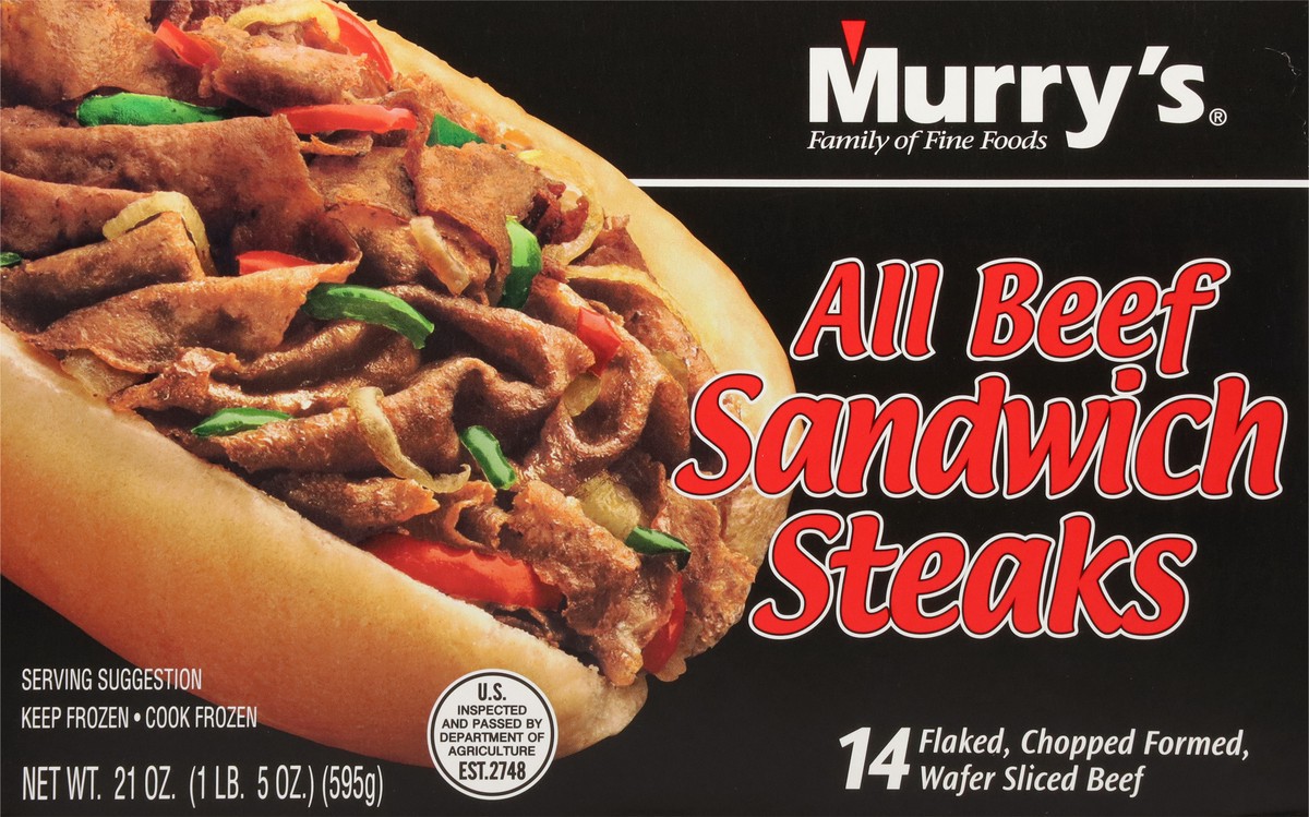 slide 3 of 14, Murry's All Beef Sandwich Steaks 14 ea, 14 ct