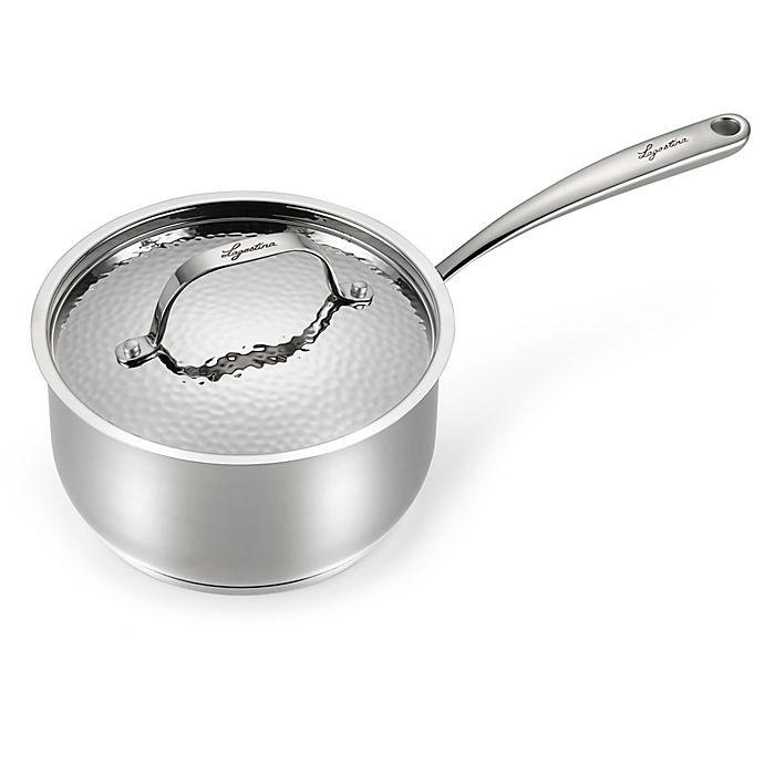 slide 1 of 6, Lagostina Luminosa Stainless Steel Covered Saucepan, 2.4 qt