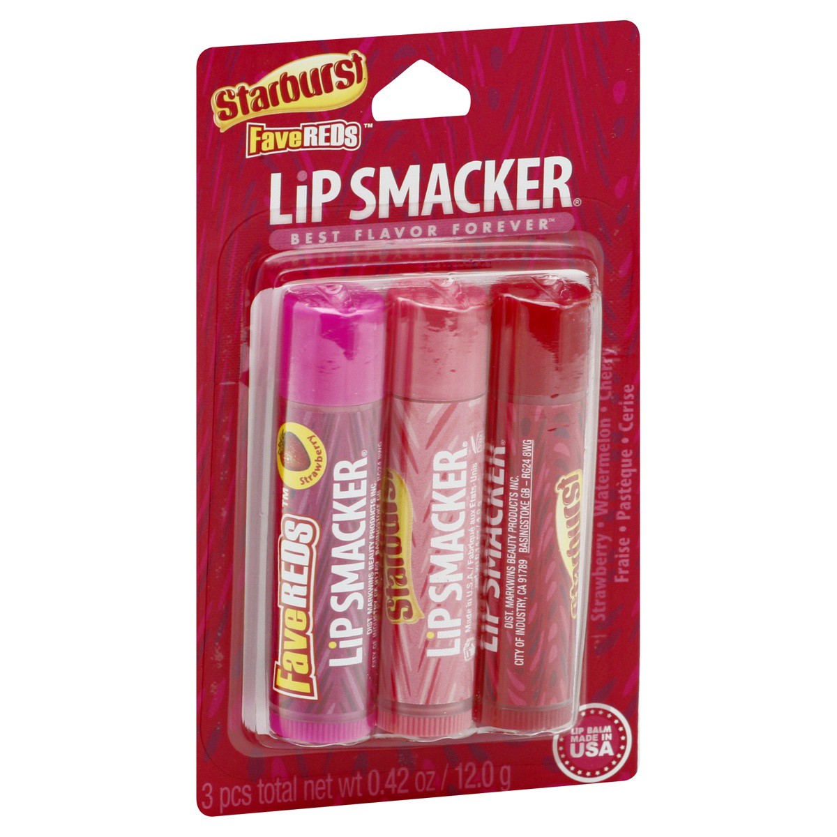 slide 2 of 9, Lip Smacker Starburst Fave Reds Lip Balm Trio, 3 ct