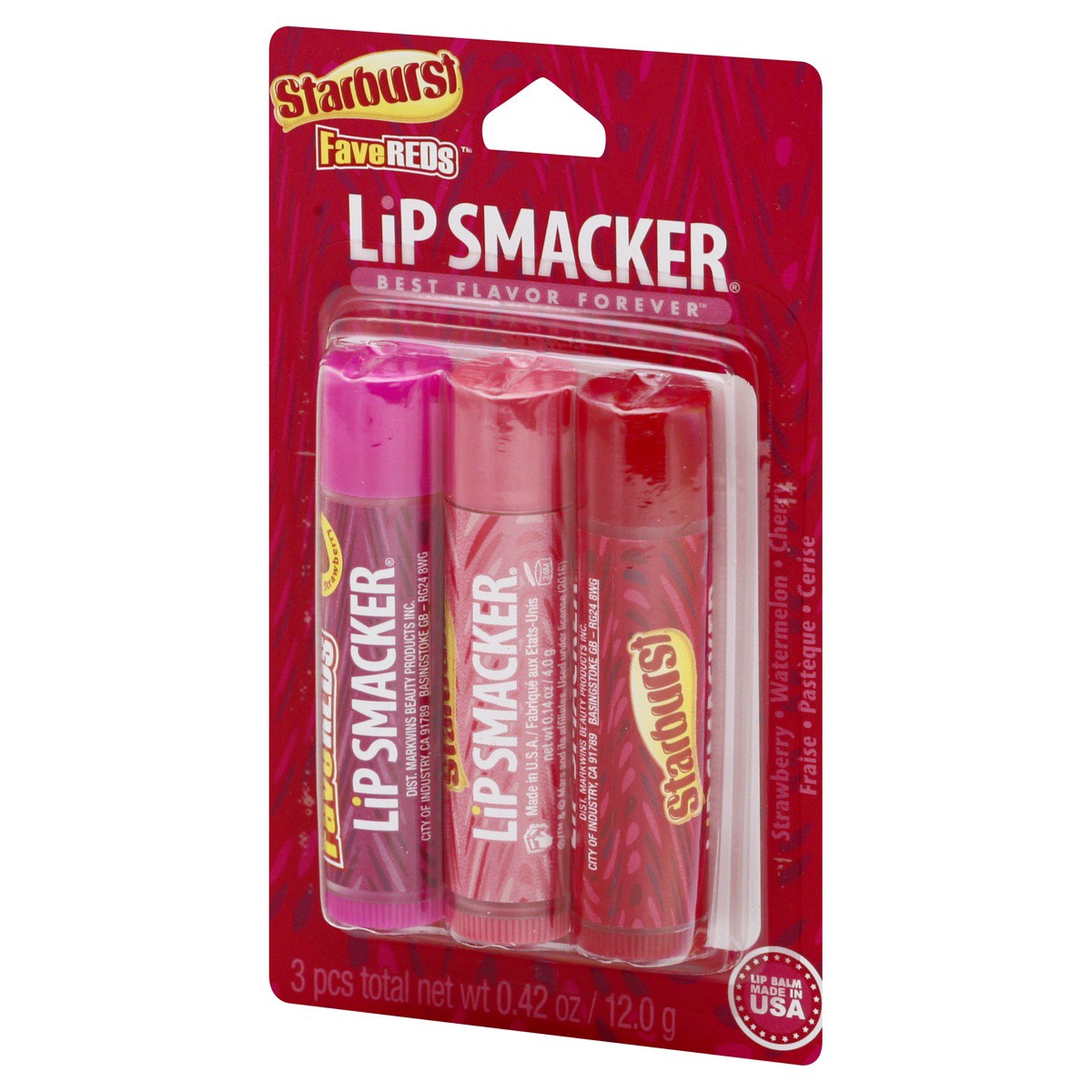 slide 3 of 9, Lip Smacker Starburst Fave Reds Lip Balm Trio, 3 ct