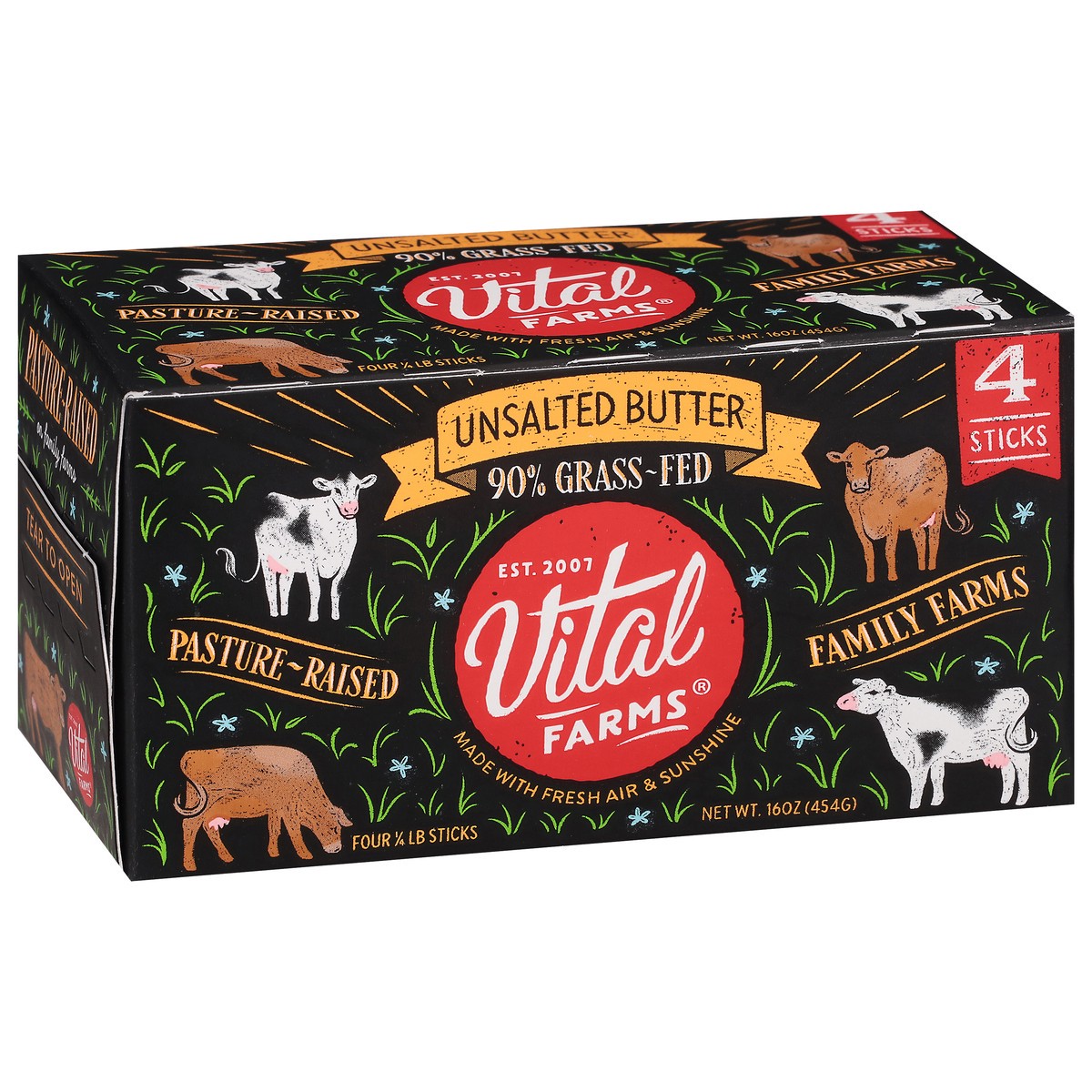 slide 14 of 15, Vital Farms 90% Grass-Fed Pasture-Raised Unsalted Butter 4 - 0.25 lb Sticks, 4 ct