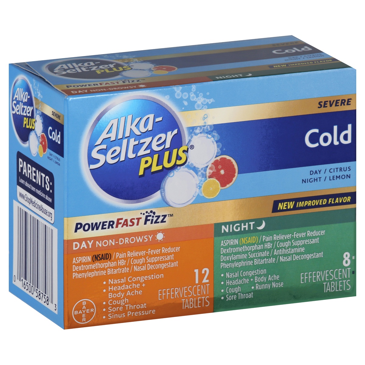 slide 2 of 9, Alka-Seltzer Plus Lemon Citrus Cold Day and Night Tablets, 20 ct