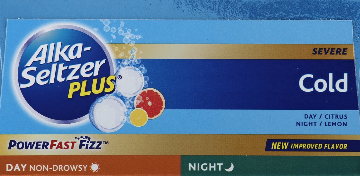 slide 5 of 9, Alka-Seltzer Plus Lemon Citrus Cold Day and Night Tablets, 20 ct