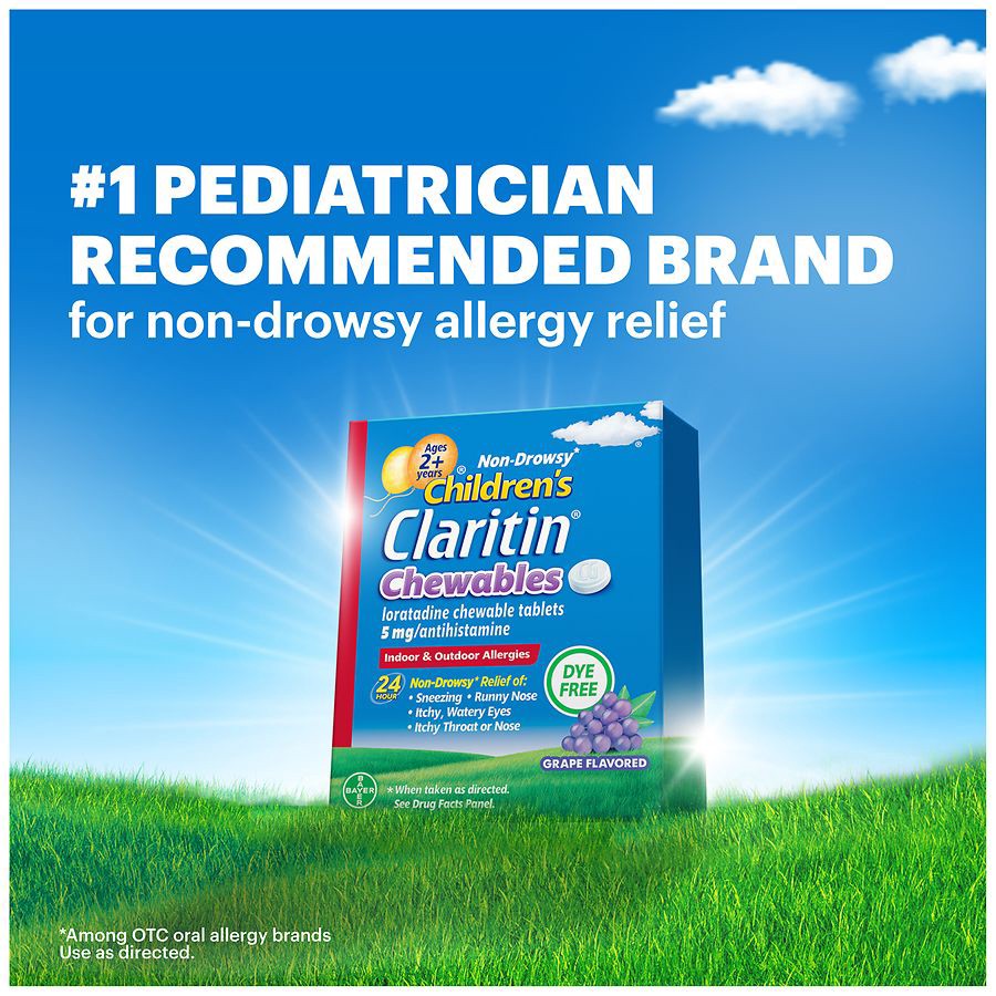 slide 4 of 5, Claritin Childrens Chewable Grape, 20 ct