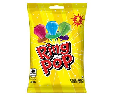 slide 1 of 1, Ring Pop Candy Ring Jewelry, 3-Pack, 1 ct