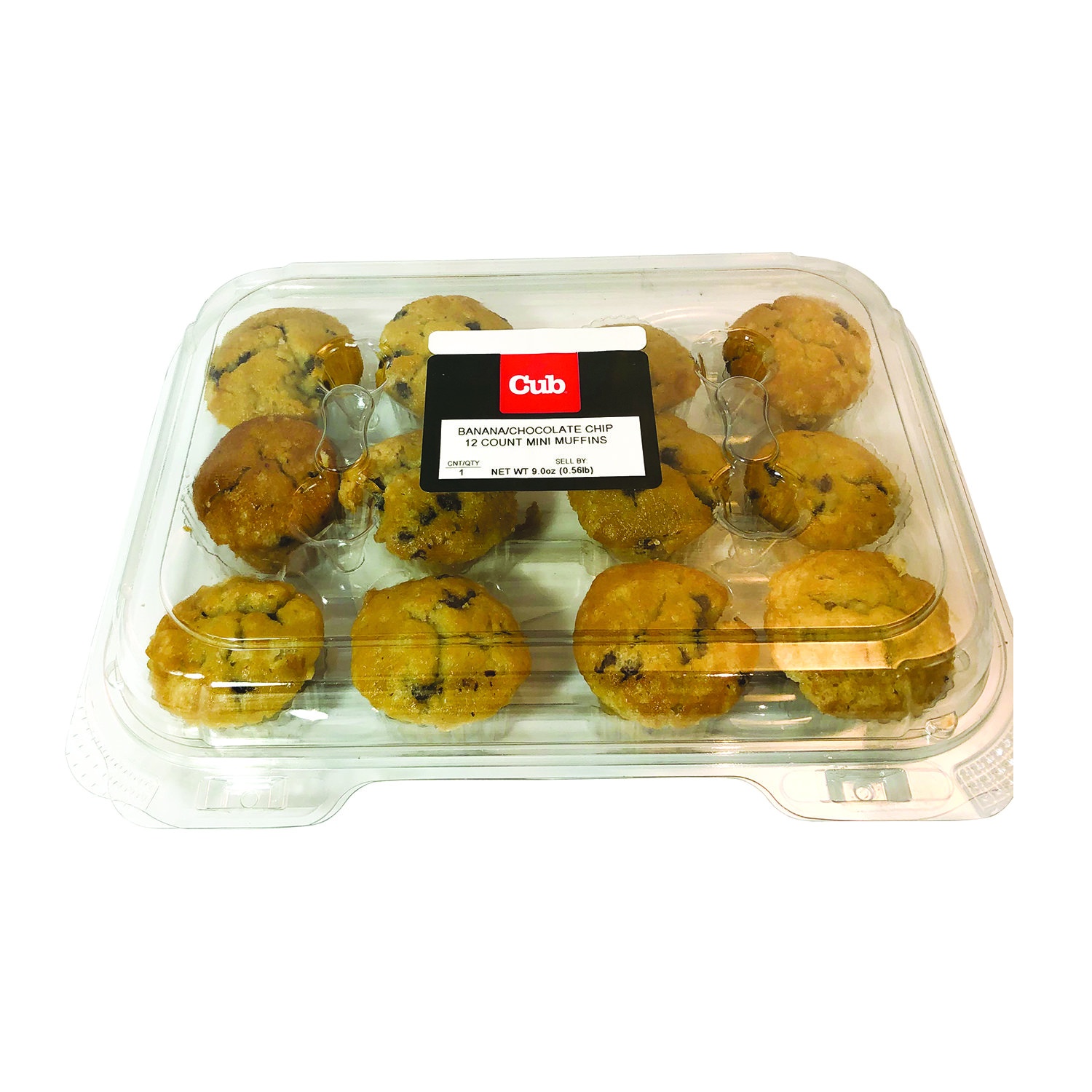 slide 1 of 1, Cub Bakery Banana Chocolate Chip Mini Muffins, 12 Each, 12 ct