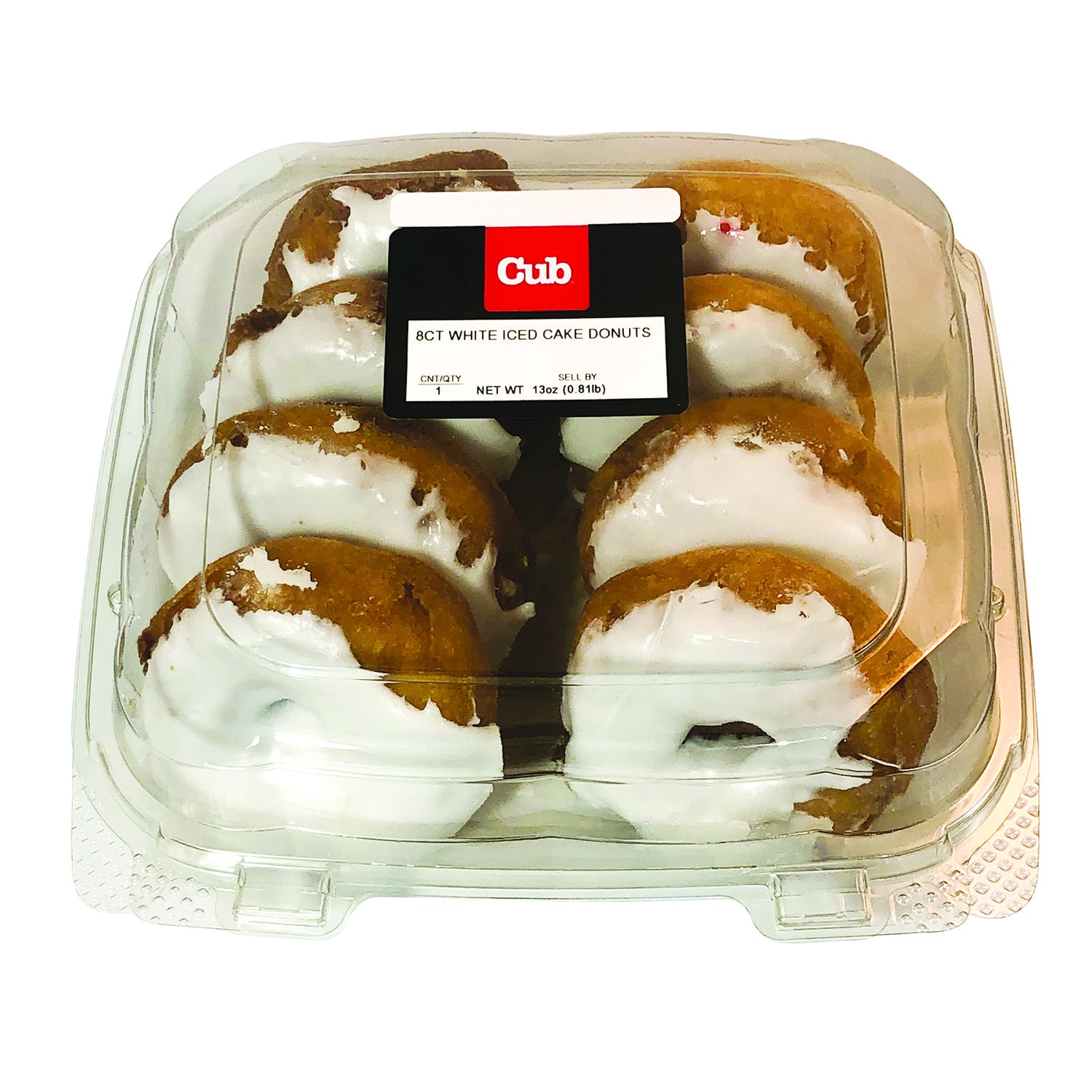 slide 1 of 1, Cub Bakery White Iced Cake Donut, 8 Each, 8 ct