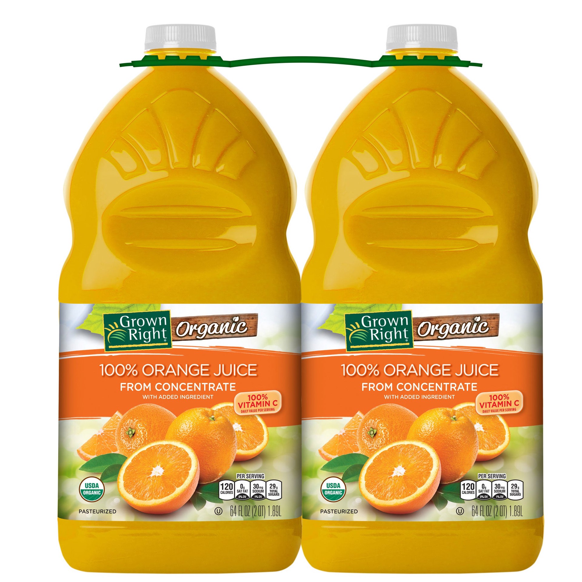 slide 1 of 2, Grown Right Organic Orange Juice, 64 fl oz, 2 count, 